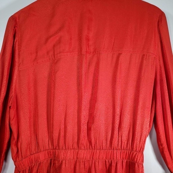 Chico's Snakeskin Print Tie Waist Tunic Red Orange Size 1 / Medium - Picture 7 of 12